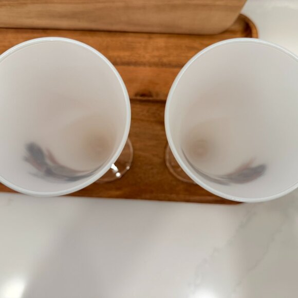 Set of 4 White Painted Pilsner Glasses Buick Oldsmobile Cadillac Rambler - Picture 9 of 11